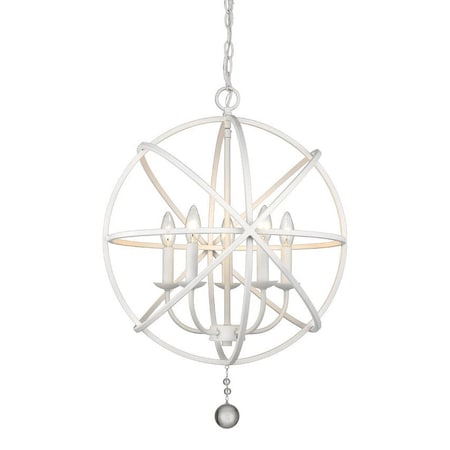 Z-Lite Tull 5 Light Chandelier, Matte White 458-20MW